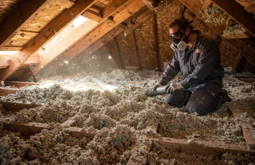 soufflage isolant dans les combles