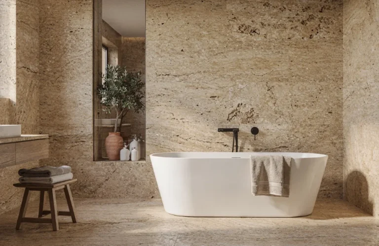 avantages et inconvénients travertin pour salle de bain