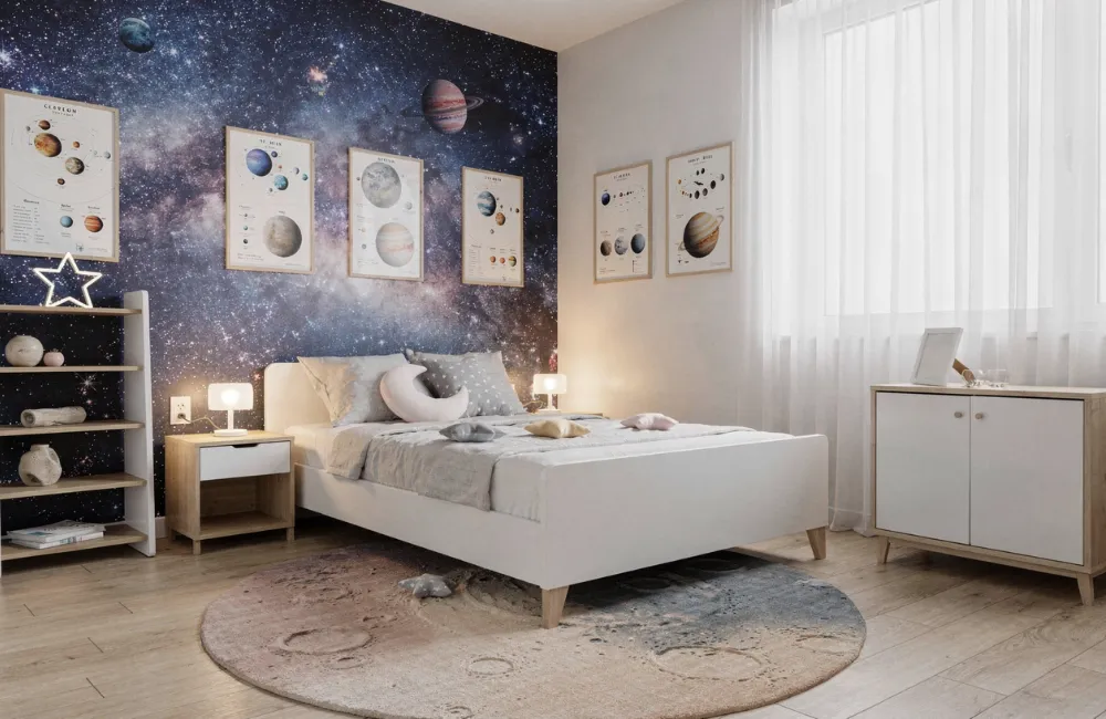 chambre enfant ciel étoiles et planètes