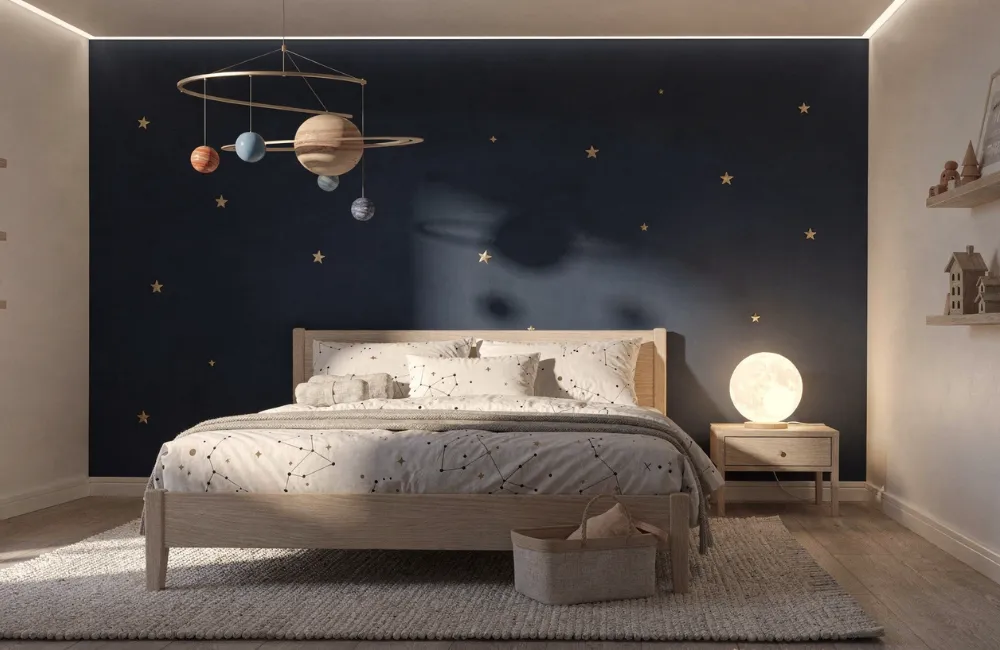 décoration chambre enfant avec lune et étoiles