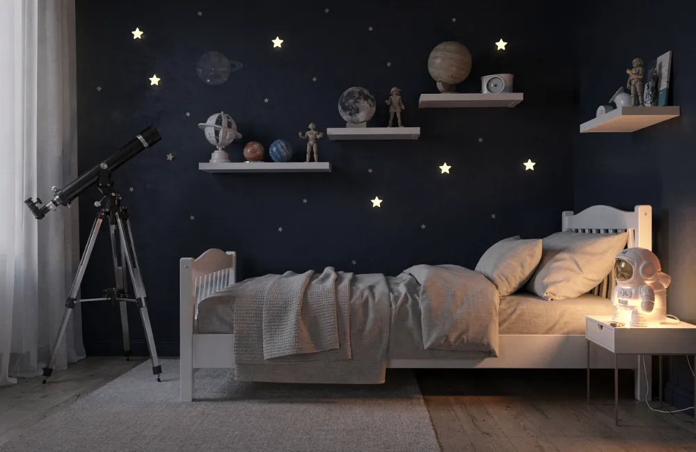 chambre enfant thème astronomie