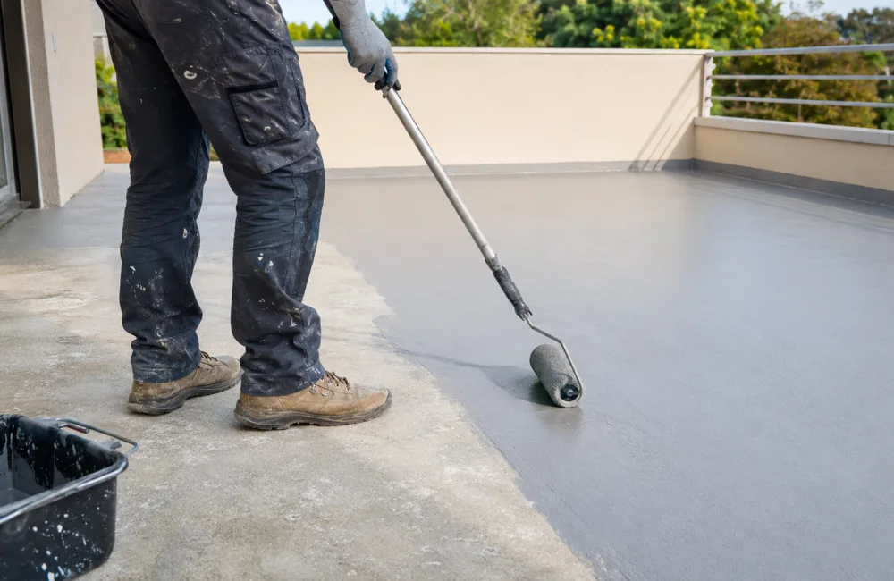 étapes peinture terrasse béton