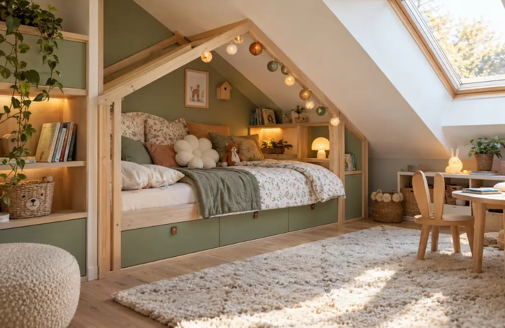 lit cabane sur mesure sous pente
